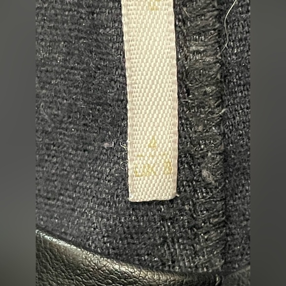 Free People Faux Black Leather Pleated Front Trouser Pants Pockets size 4 - Picture 8 of 11